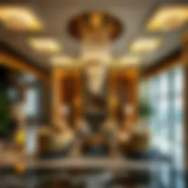 An interior shot highlighting the luxurious amenities within Dubai Festival Tower.