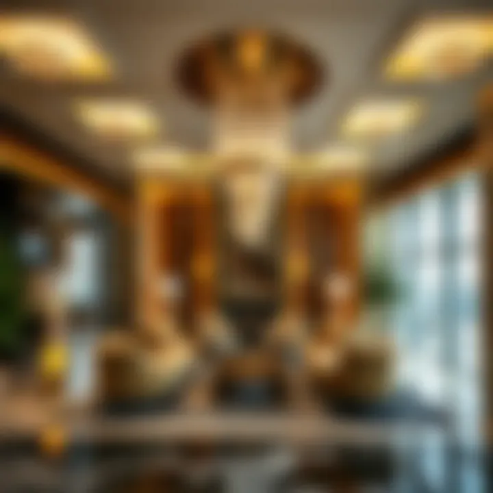 An interior shot highlighting the luxurious amenities within Dubai Festival Tower.