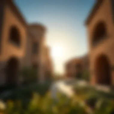 Architectural Beauty Embraced by Sunlight Architectural elegance of homes in Arabian Ranches highlighted by the sun