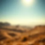 A panoramic view of Arabian Ranches showcasing its unique topography under bright sunlight