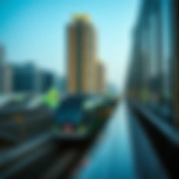 The Green Line Metro in Dubai connecting key urban areas.