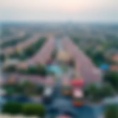 A panoramic view of the Al Barsha neighborhood highlighting surrounding amenities
