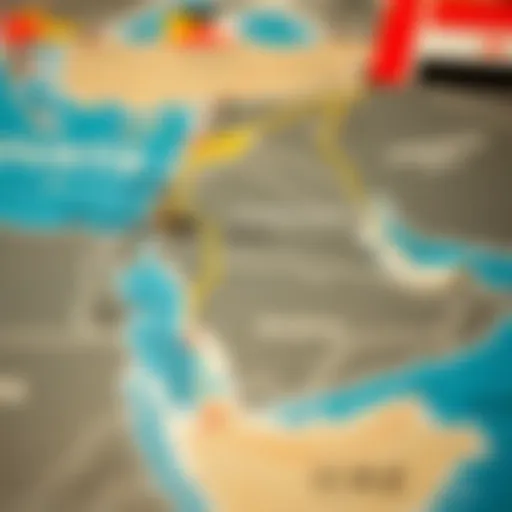 Map highlighting UAE free visa countries