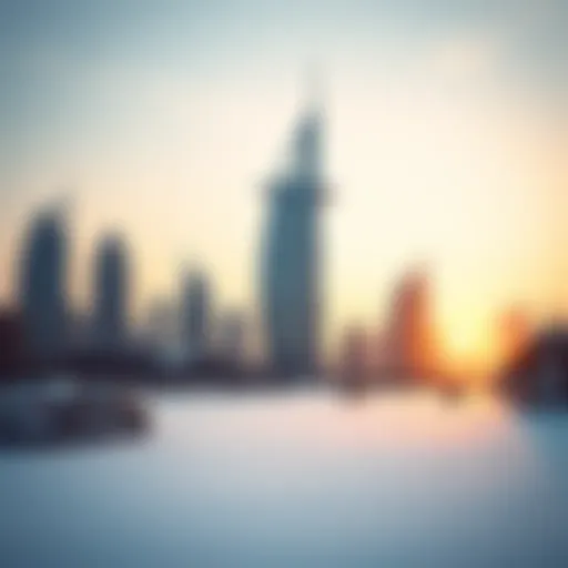 A stunning view of Dubai's skyline during winter sunset
