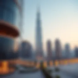 Stunning architectural view of Grosvenor House Commercial Tower against the Dubai skyline