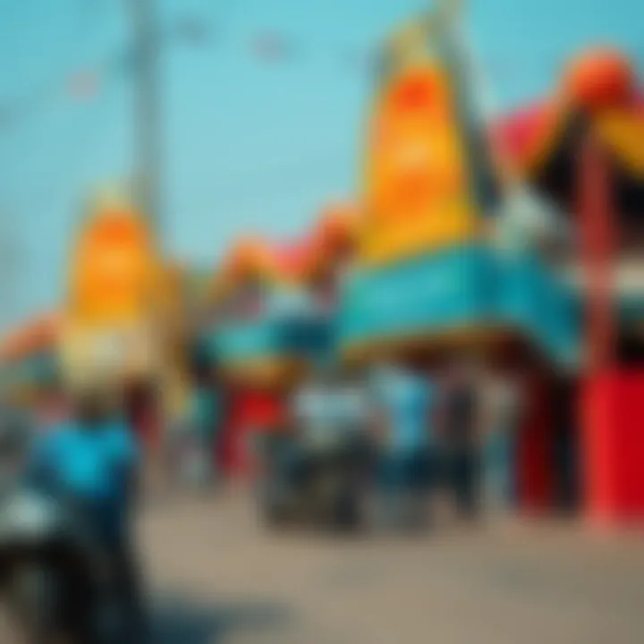 Local festival with vibrant decorations and activities