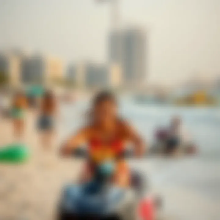 Families enjoying recreational activities at Kite Beach