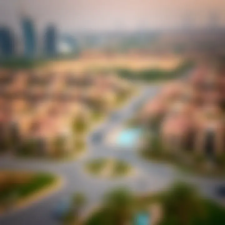 Aerial view of a prestigious residential community in Dubai