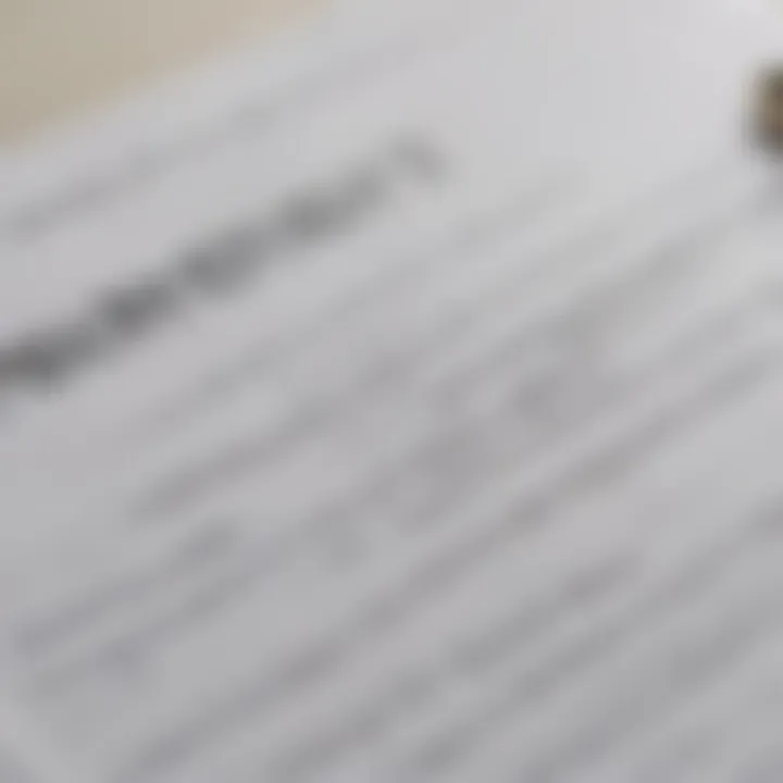 Close-up of a legal document with a title deed