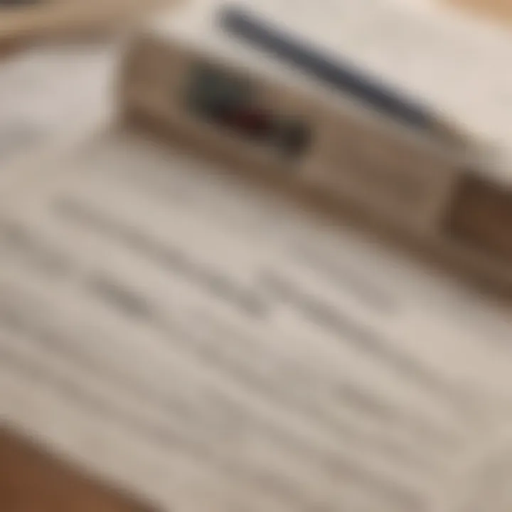 Representation of a title deed highlighting key details
