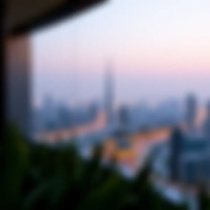 Panoramic view of Dubai skyline from Mar Residence