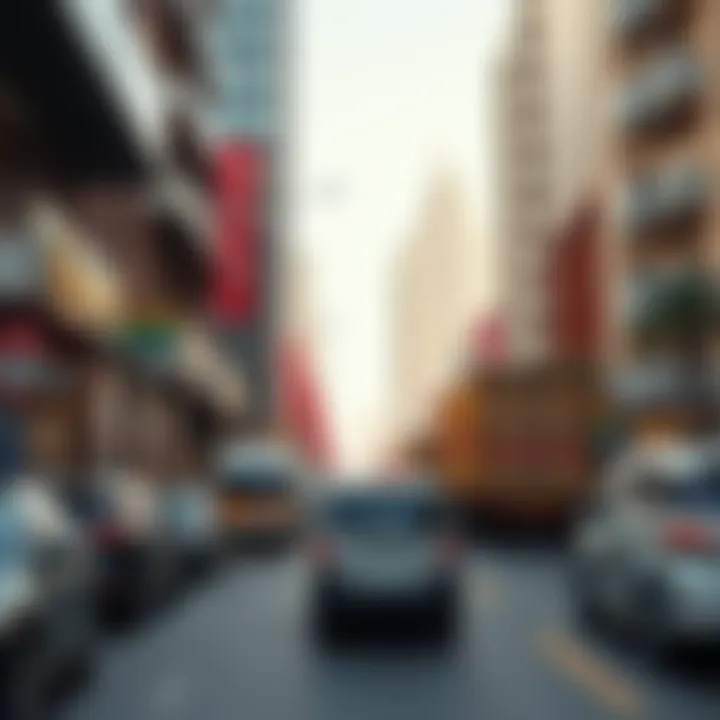 A bustling Dubai street during a relocation