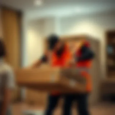 Professional movers handling delicate items