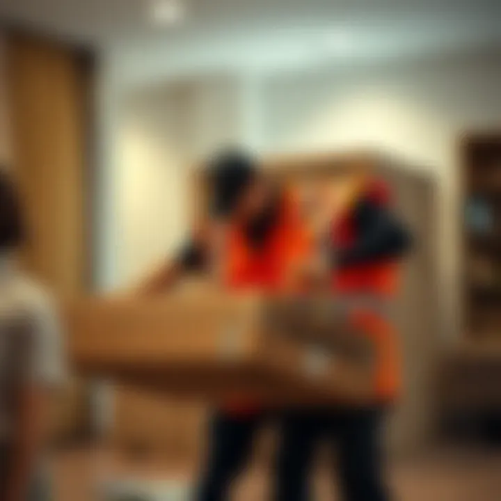 Professional movers handling delicate items
