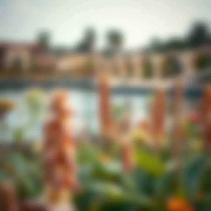 A close-up of the diverse flora surrounding the lake