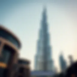 Burj Khalifa soaring into the sky