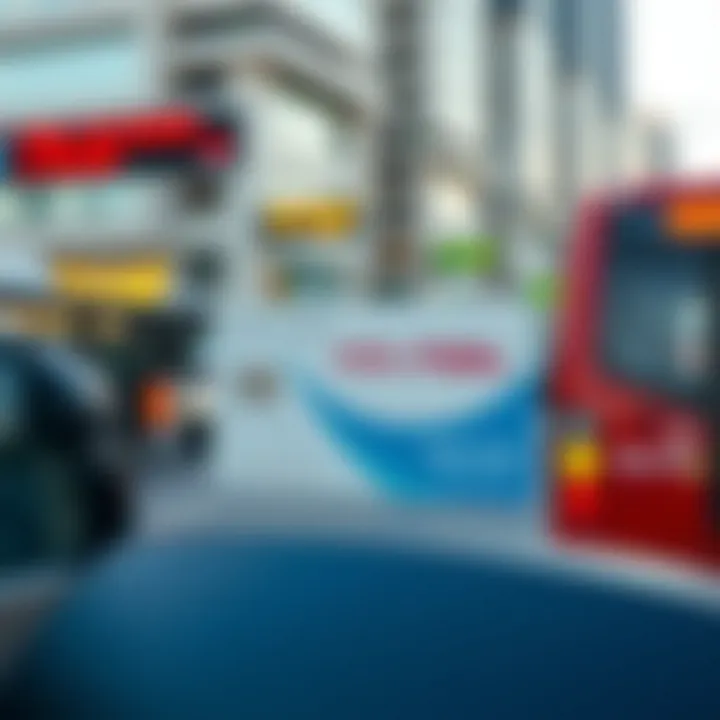 Various transport modes in Dubai, highlighting Nol Card integration