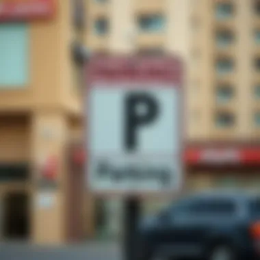 Parking Regulations Signage Signage depicting parking regulations in Dubai