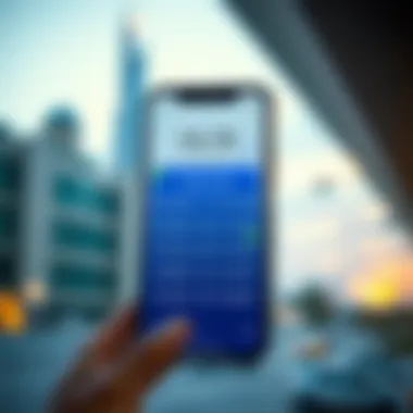Digital Tracking of Prayer Times Digital app displaying prayer times on a smartphone