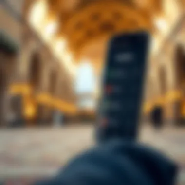 Technology in Tracking Prayer Times Mobile app displaying prayer times