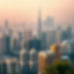 Aerial view of iconic Dubai skyline showcasing diverse architectural styles