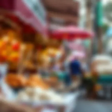 Local Delicacies of Qusais Street Food A vibrant street food scene featuring a variety of local delicacies in Qusais