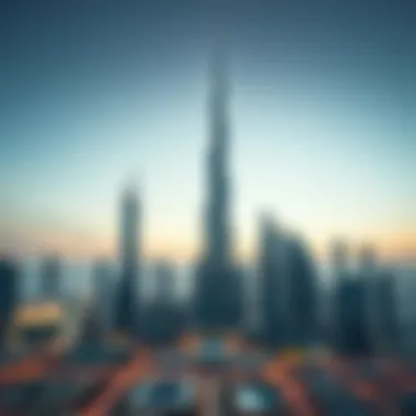 Overview of Dubai's iconic skyline featuring the tallest towers