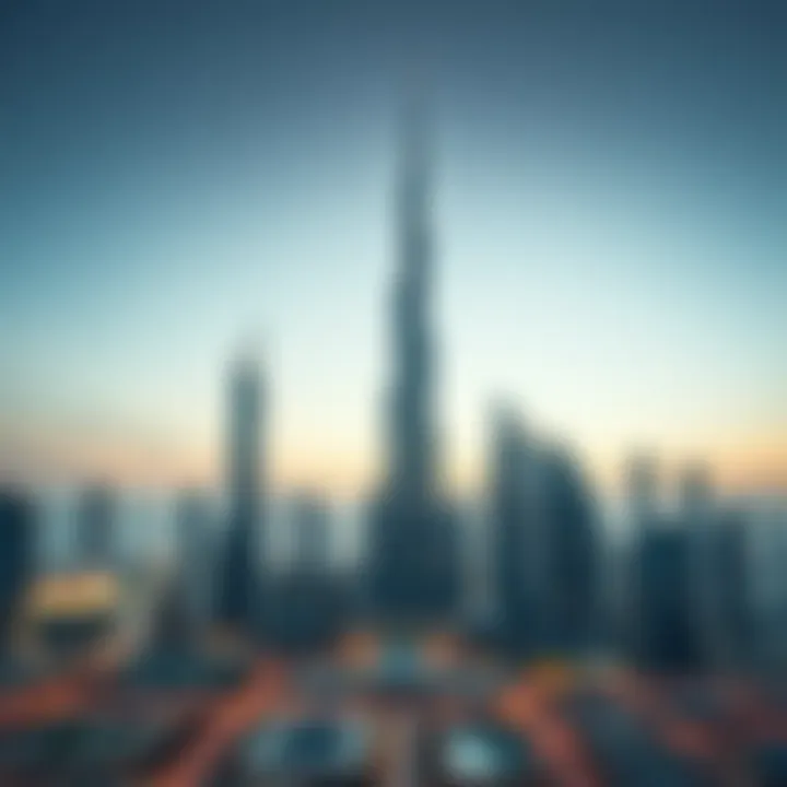 Overview of Dubai's iconic skyline featuring the tallest towers