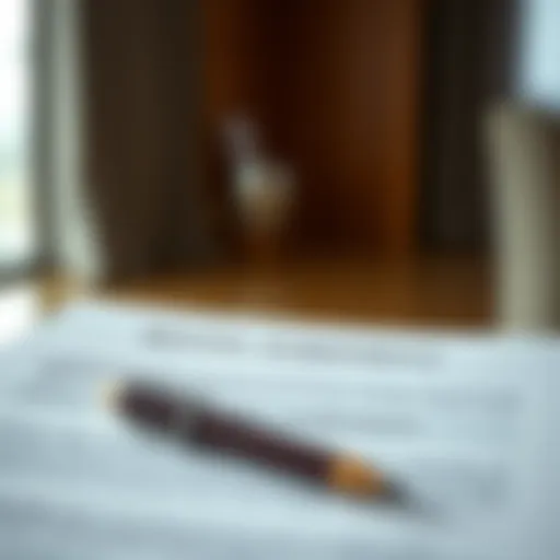 Detailed view of a rental agreement document