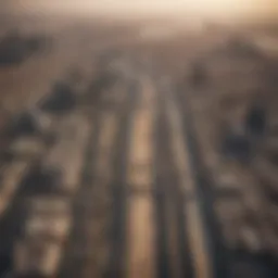 Aerial view showcasing the route between Dubai and Abu Dhabi