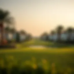 Golf course fairway surrounded by luxury villas