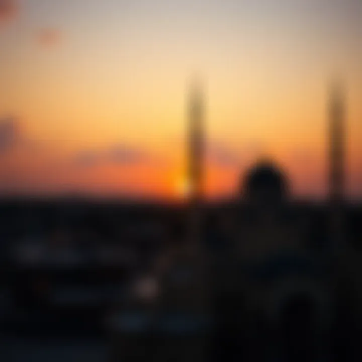 A breathtaking sunset view marking the end of a fasting day during Ramadan