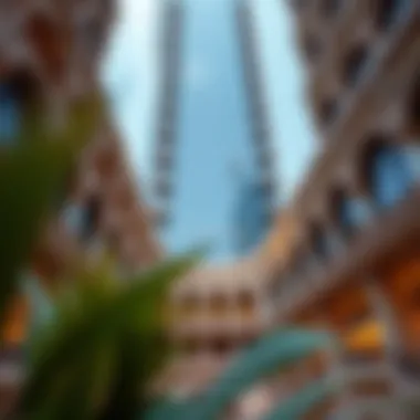 Intricate architectural details of Jamal Tower