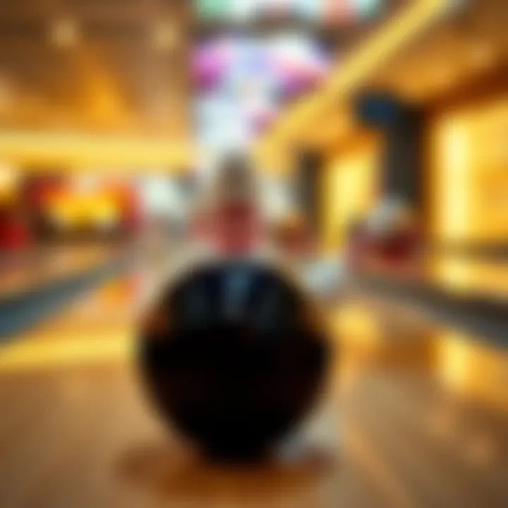 Bowling ball and pins ready for action