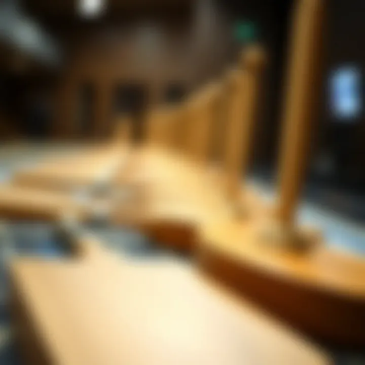 Close-up of auction paddles ready for bidding