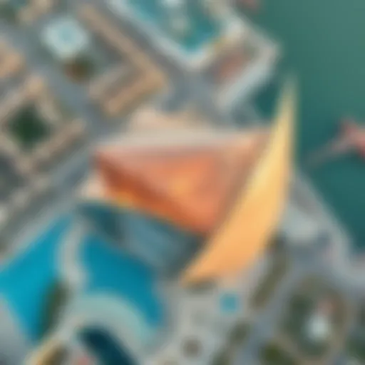 Stunning aerial view of Wasl Crystal showcasing its unique architectural form